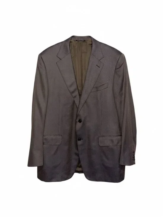 Canali Brown Label Silk Wool Sport Coat Brown Sheen Italy Luxury Blazer Men’s 44