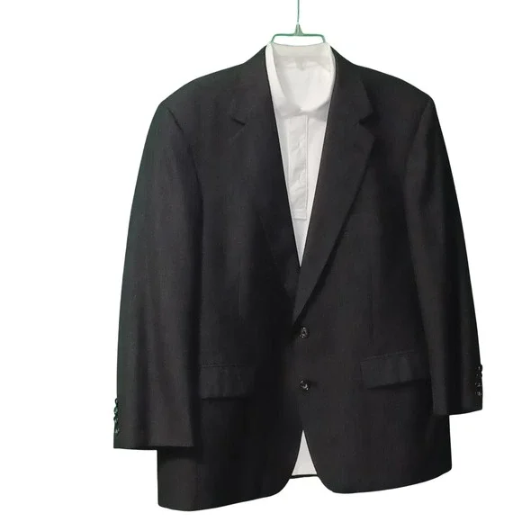 Vintage Mens Charcoal Gray Two Button Blazer Sport Coat Made in USA 42S