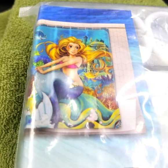 Mermaid Shower Curtain New with 12 White Hooks 72