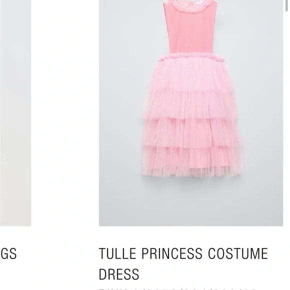Zara kids Pink Tulle Princess Costume Dress - set