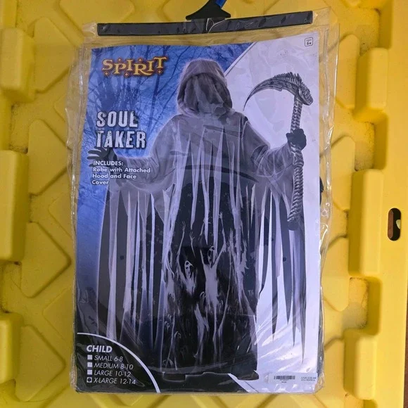 Spirit Halloween Soul Taker Costume Child Extra Large XL 12-14 Hooded Robe‎
