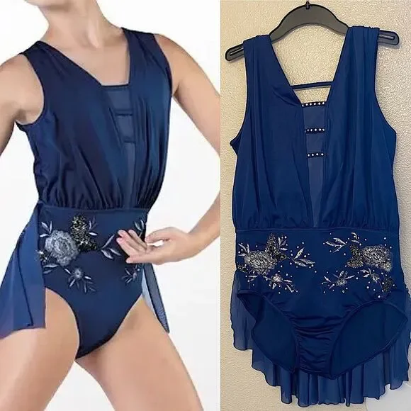 WEISSMAN custom solo Dance Costume navy blue Boardwalks SH12517 XLA adult