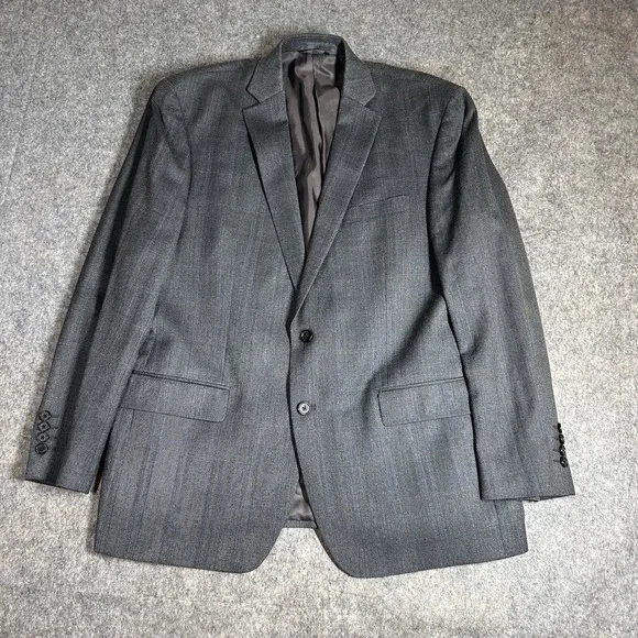 Ralph Lauren Blazer Mens 44R Silk Wool Blend Gray Sport Coat Two Button