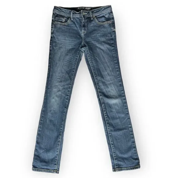 Justice Jeans Girl's Simply Low Medium Wash Straight Leg Jeans Size 12R