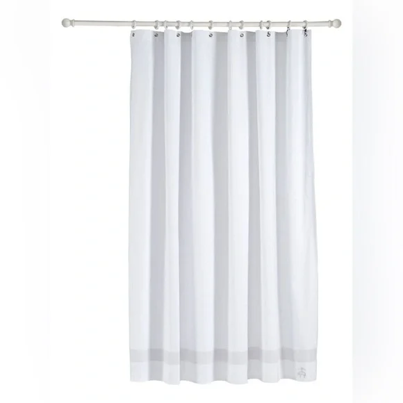 BROOKS BROTHERS TURKISH COTTON SHOWER CURTAIN SILVER NWOT