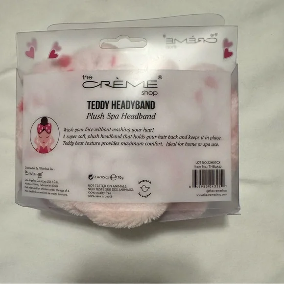 The Crème Shop Pink Teddy Headband