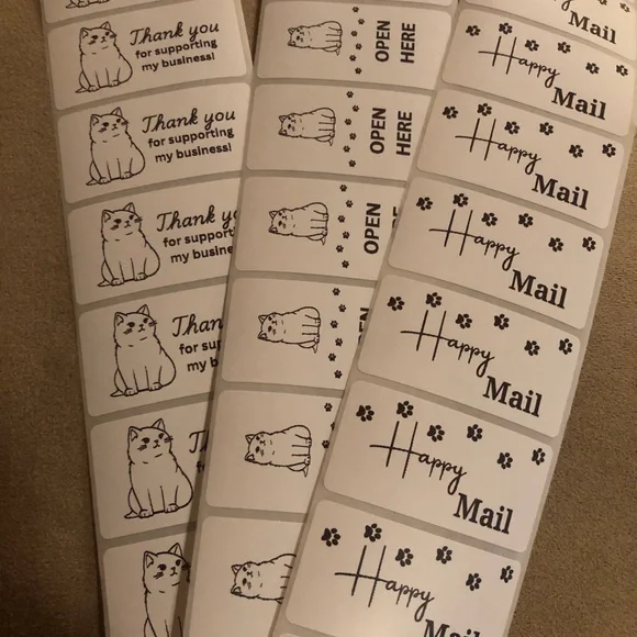 30 Custom Cat and Happy Mail Stickers