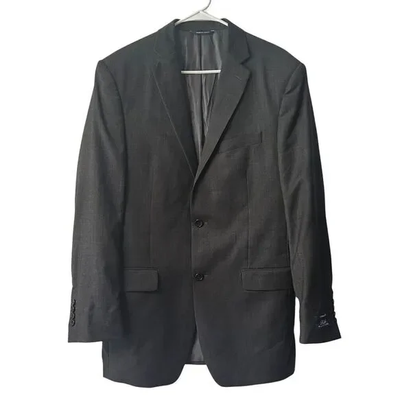 Ralph Lauren Blazer Coat Men's Size 40L Athletic Fit Wool Natural Gray