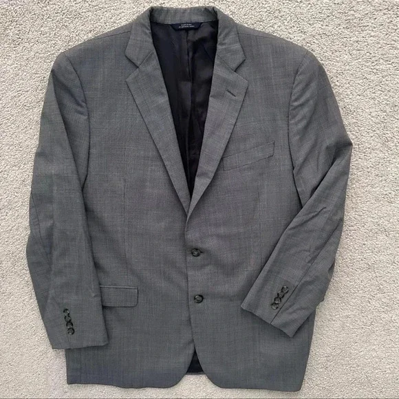 Brooks Brothers 1818 Fitzgerald Saxxon Gray Check‎ Wool BlazerJacket Coat 44R