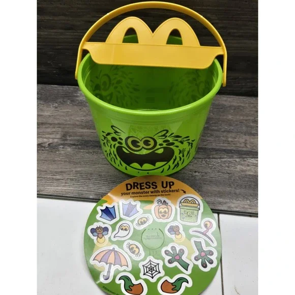 McDonald's 2024 Boo Bucket Halloween Happy‎ Meal Green Monster