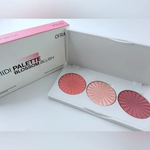 NEW OFRA Blossom Blush Midi Palette - Pink Satin, Pillow Talk, Paradise Pink