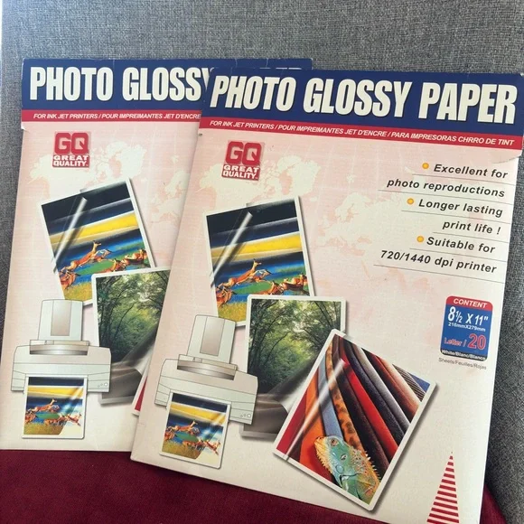 Never Use 2 Sets of Photo Glossy Papers-8 1/2”x11”