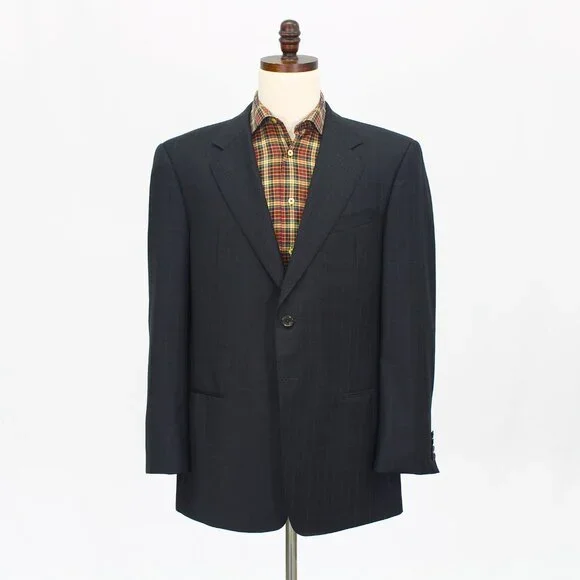Armani Collezioni 44R Gray Blazer Sport Coat Jacket 2-Button Check T914