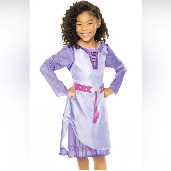 Disney Wish Asha Costume Dress Girls 4–6X Purple Long Sleeve Belted‎ NWT