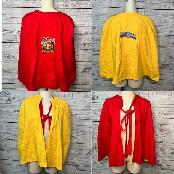 Power Rangers Reversible Cape Red Yellow One size‎ Handmade