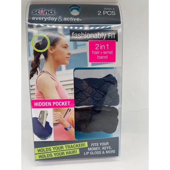 Scunci Everyday & Active Fashionably Fit 2 in 1 hair +wrist‎ band 20455-A
