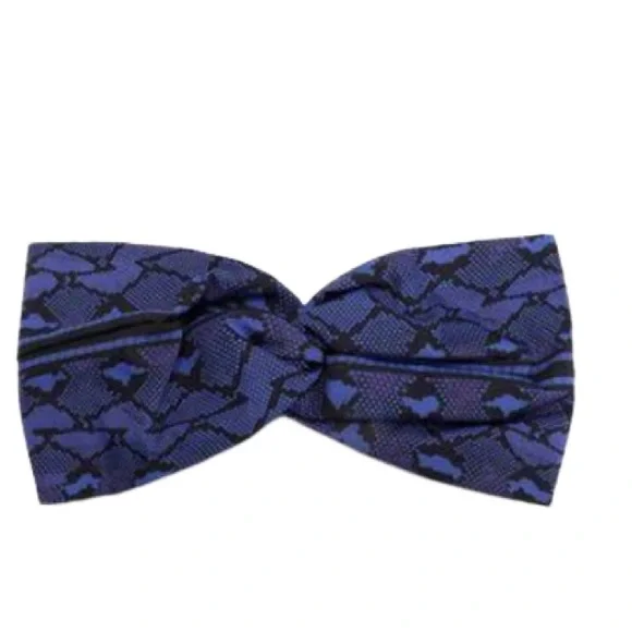 NWT Roberto Cavalli Twisted Snake Print Cotton Headband in Indigo