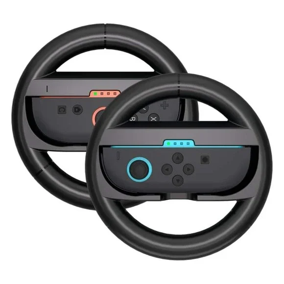 Nintendo Switch 2 Steering‎ Wheel 2 Pk Racing Grips for Joy-Con 2025 Model Black