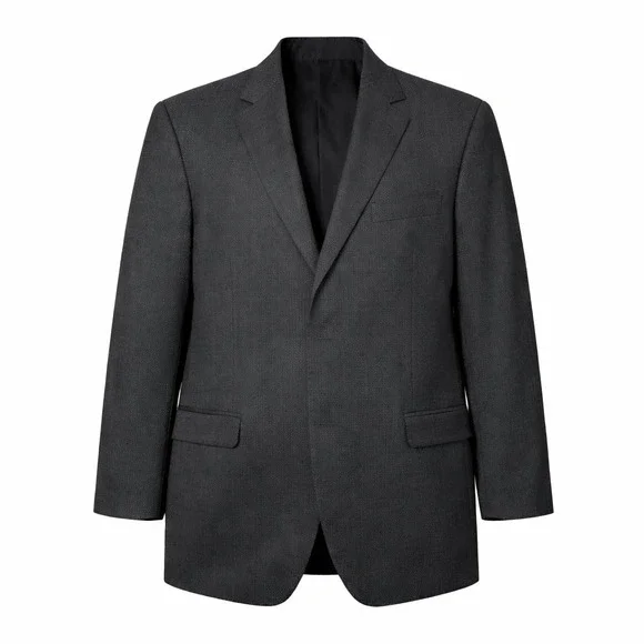 Hugo Boss Blazer Mens 42R Gray Pinpoint Super 100 Wool 3-Button Suit Coat Jacket