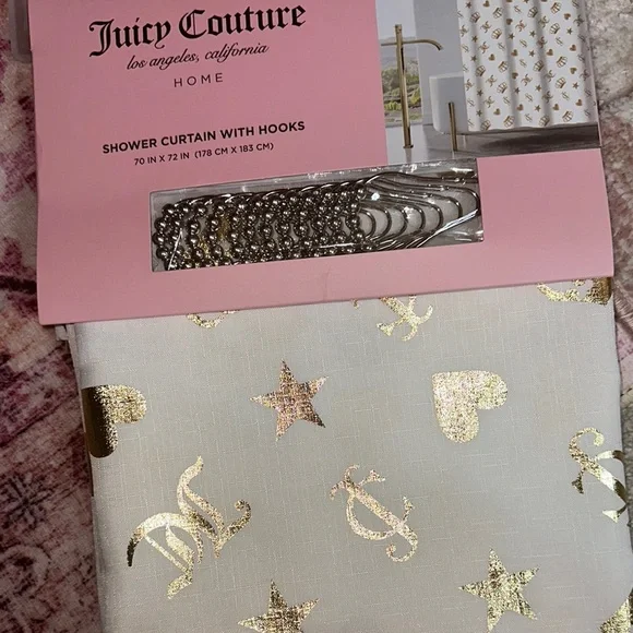Juicy Couture Gold Star Shower Curtain