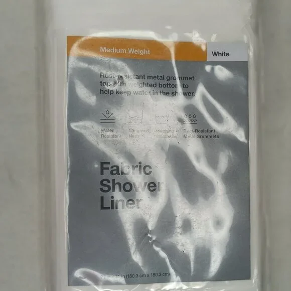 Room Essentials Super Soft PEVA Shower Curtain  White 71'' x 71'', inches, new