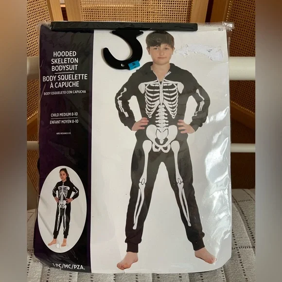 NWT Skeleton Halloween Costume Child M (8-10)