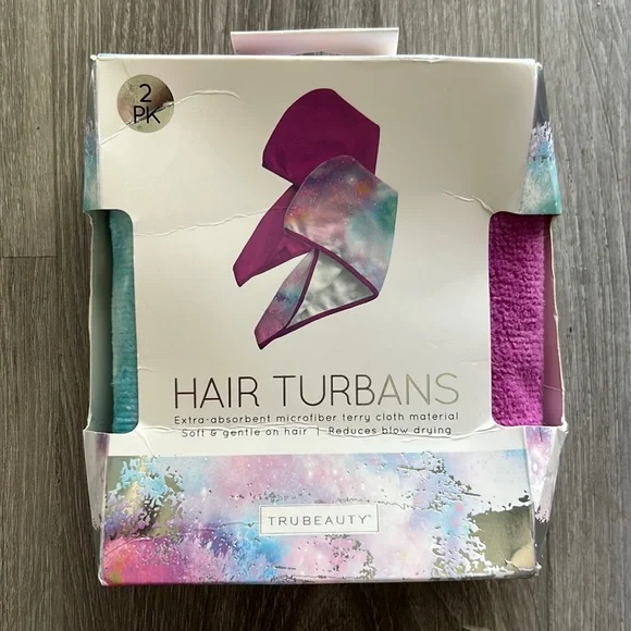 2 pack hair turbans