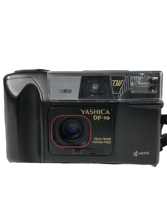 Vintage Kyocera Yashica DF-10 Tele/Wide Focus-Free Camera And Case ShD