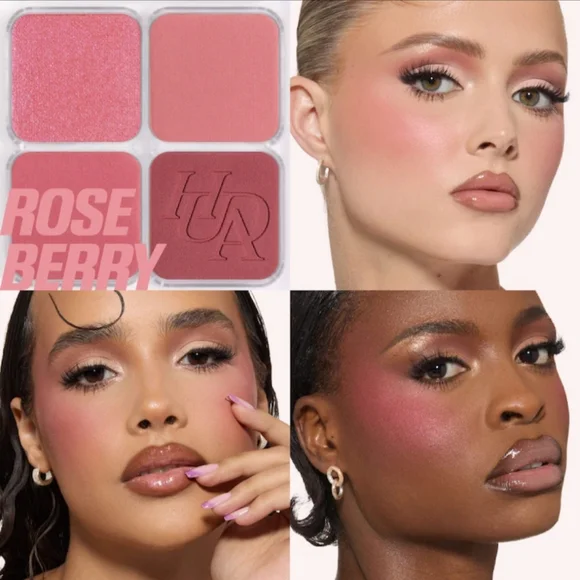 Huda Beauty Blush Filter Blurring Blushlighters Palette:Color-Rose Berry-NIB