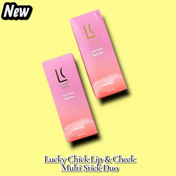 NEW IN BOX Lucky Chick Lip & Cheek Multi Stick Duo – Shade: Lucky Days – Vegan &