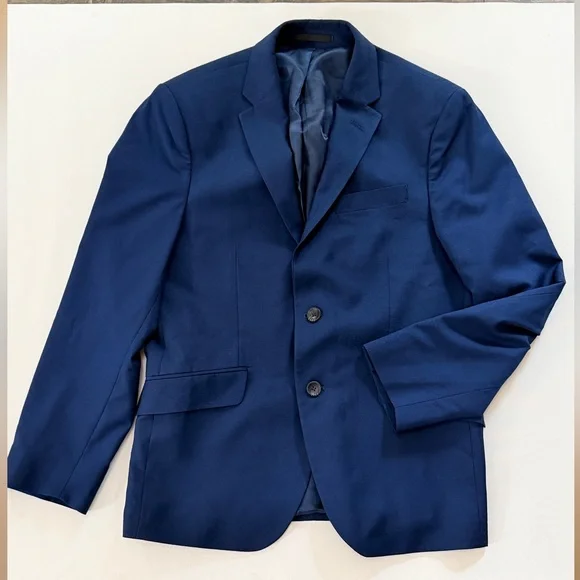 Kenneth Cole Techni-cole Suit Jacket Royal Blue men petite 38S medium