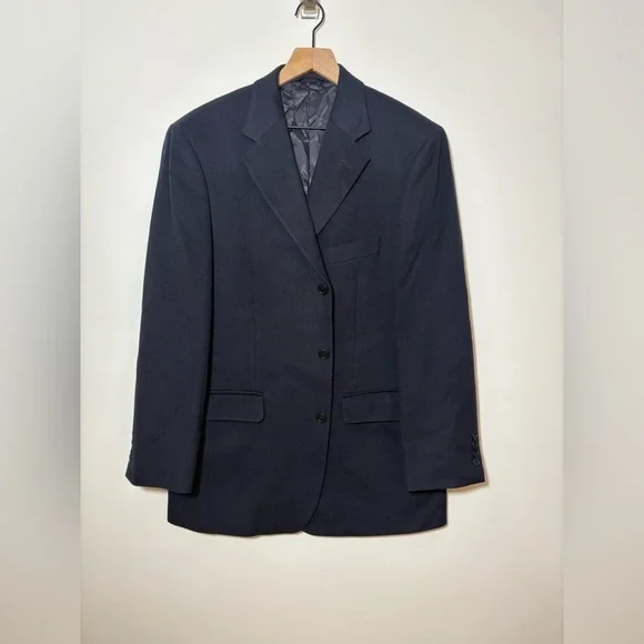 Brooks Brothers 346 Black 100% Cashmere Blazer Jacket Size 42R