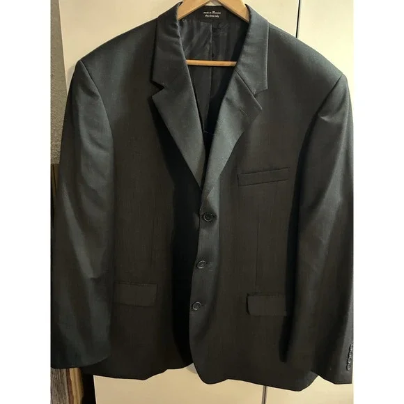 Andrew Fezza Men's Wool Blazer‎ Black 52R