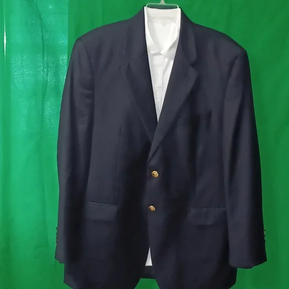 Lauren Ralph Lauren Mens Navy Blue 100% Wool Blazer Gold Crest Buttons Canada
