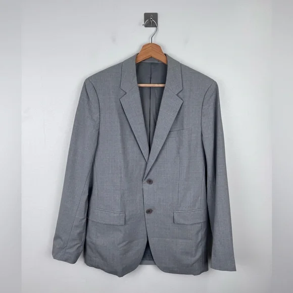 Theory‎ Men Wool Blend Grey Blazer 38R