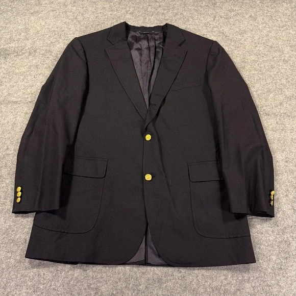 Brooks Brothers Brooksease Blazer Mens 45L Navy Wool Loro Piana USA Heritage‎