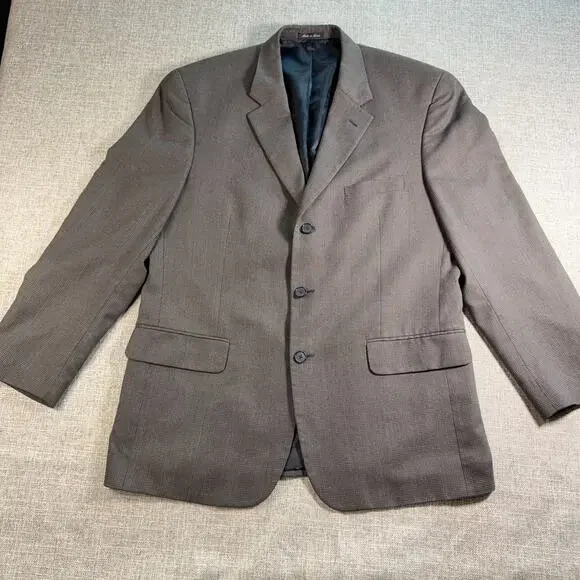 Cortefiel Cantex Wool Cashmere Sport Coat Mens 42R Brown Plaid Blazer Italy