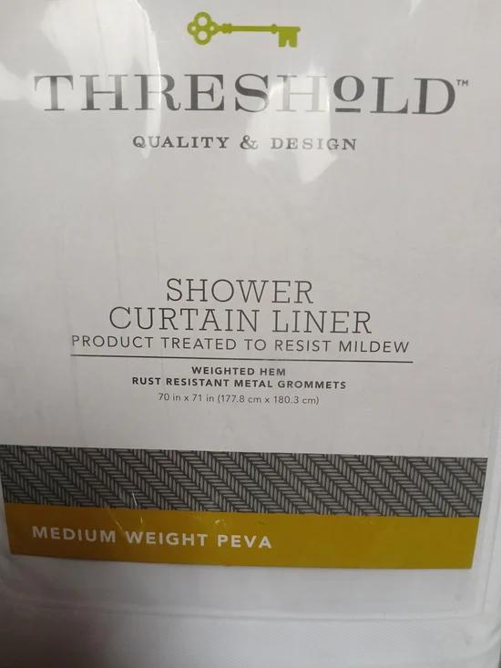 Threshold White Shower Curtain Liner - Medium Weight PEVA