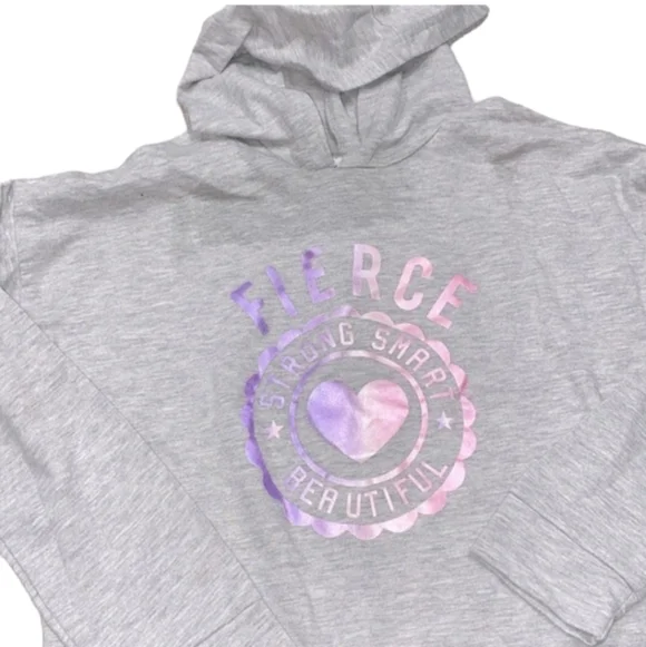 Justice grey sweatshirt hooded size 14