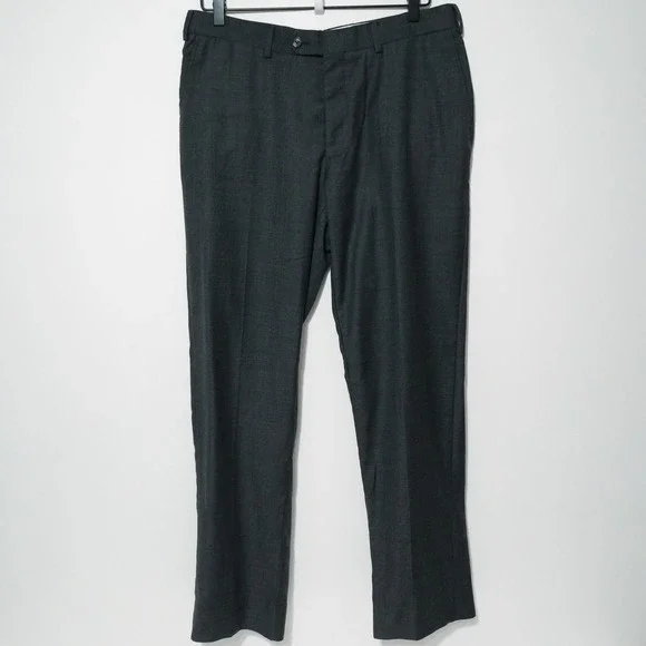 SuitSupply Mens Pure Wool S110 Pleated Brescia Trouser Dark Grey EU52 UK/US42