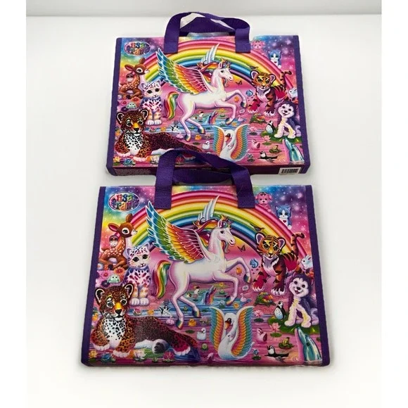 Lisa Frank Unicorn‎ Trifold Portfolio & Coloring Sticker Activity Books Lot