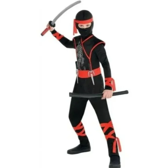 Shadow Ninja Youth Boys Size Small 4-6 Halloween Dress Up Costume in Black