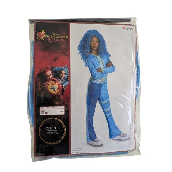 Disney Descendants Rise of Red Chloe‎ Costume Girls L 10-12 Disguise Blue