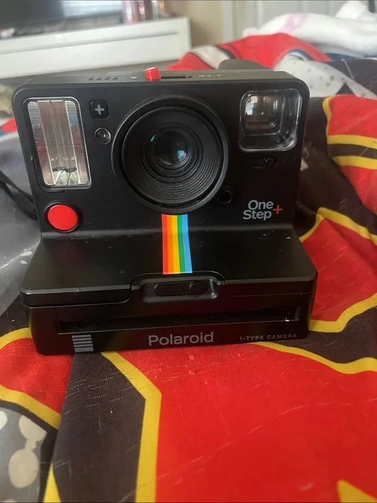 Polaroid Black Instant Camera with Rainbow Stripe