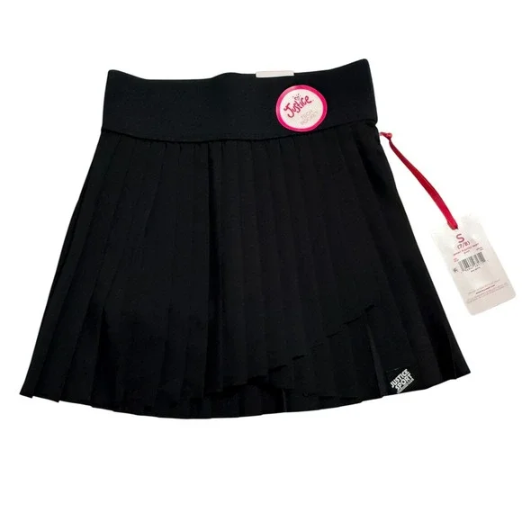 Justice Skort Girls Size S 7/8 Black Pleated Skirt Built-In Shorts Tech Pocket