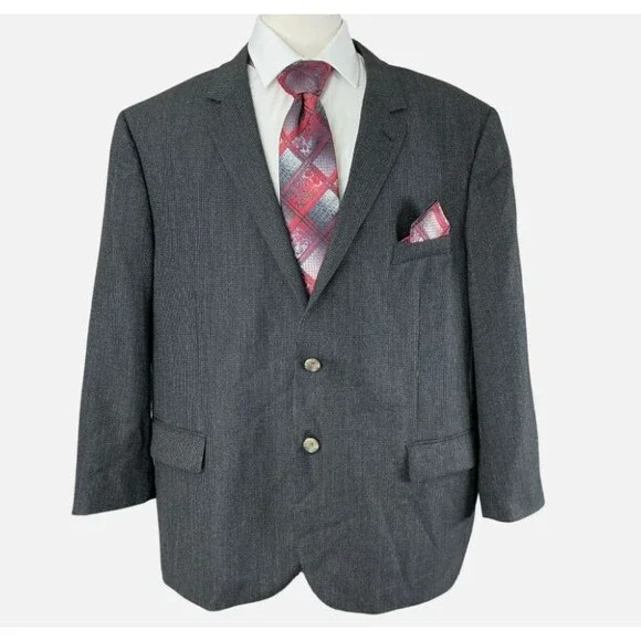 Indochino Blazer 52R Black Speckled Wool Silk Sport Coat Old Money Luxe Jacket