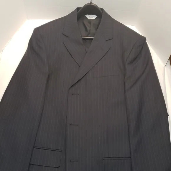 John Claredon's Poly/Wool‎ Blend Pinstripe Men's Suit