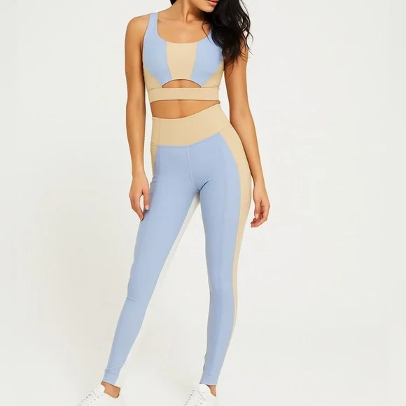 Lumi Collective Color Block Activewear Set Sports Bra Leggings youth child NWT