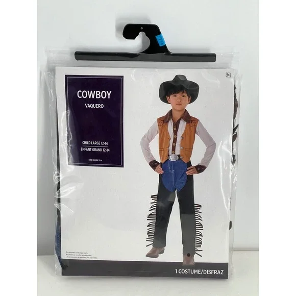 Cowboy Costume Child Large 12-14 Western Halloween‎ Cosplay Vaquero Outfit