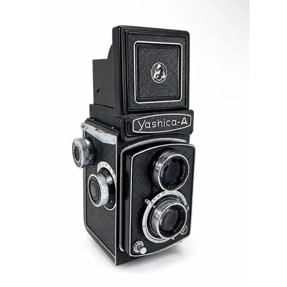 Yashica-A Twin Lens Reflex Medium Format Film Camera w/80mm f3.5 Lens-Nice